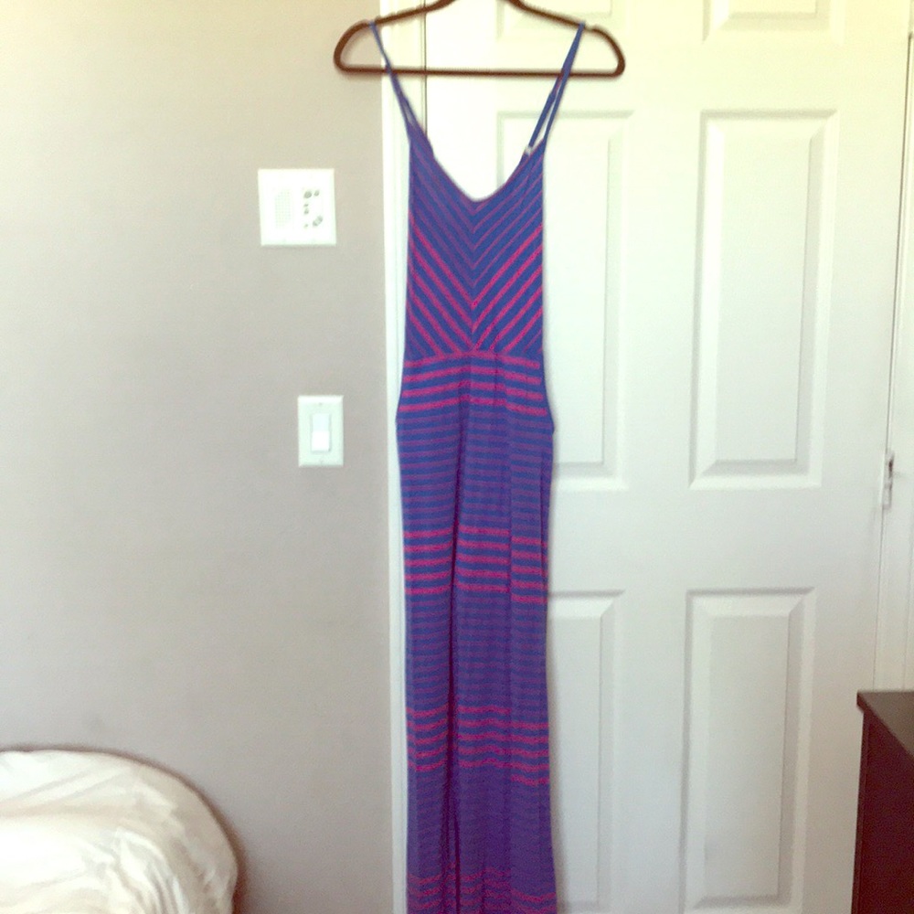 Roxy pink and blue maxi dress